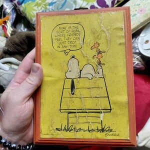vintage Snoopy and Woodstock "Peanuts" wall plaque,